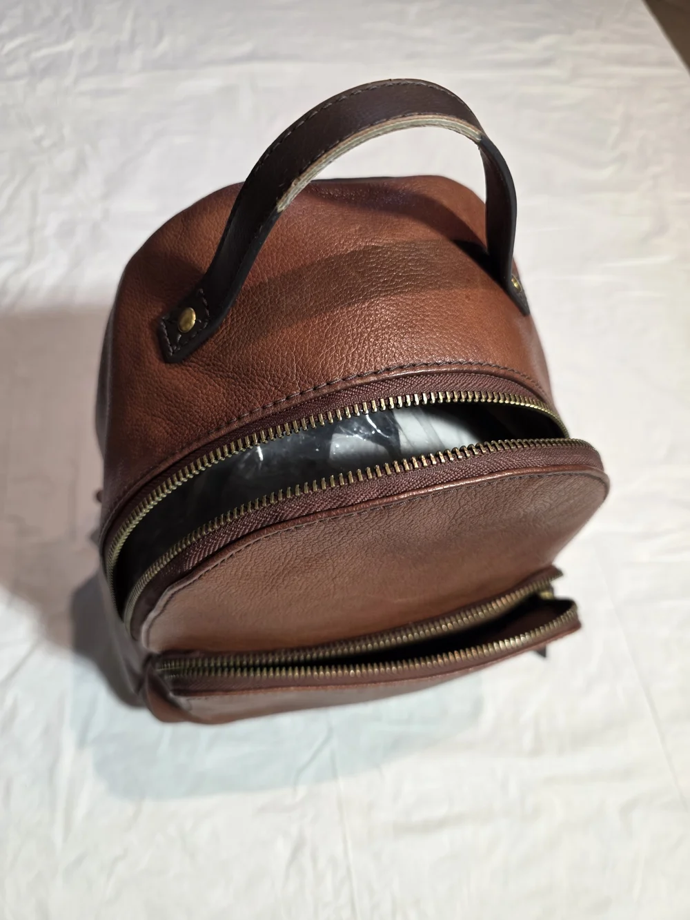 Fossil Brown Leather Mini Backpack - Classic Women's Bag